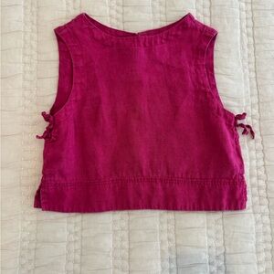 Zara Kids - Size 9 - Vibrant Barbie Pink Linen Sleeveless Top